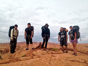 USU students hiking