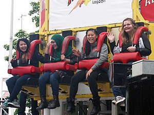 Students at USU's Physics Day on the Rocket Ride to measure G-forces