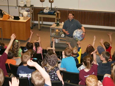 USU physicist James Coburn demonstrates physics