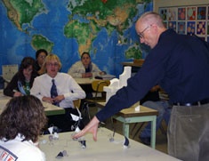 USU professor in high school class