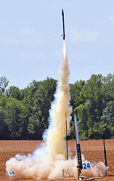 USU student-build rocket during launch