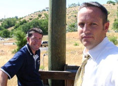 John Louviere and Dan Peterson at the top of the ropes platform