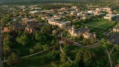 USU campus aerial in summer.