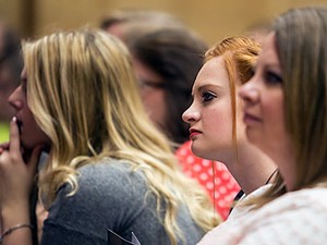parents and students in the audience at USU's 2015 Scholars Day
