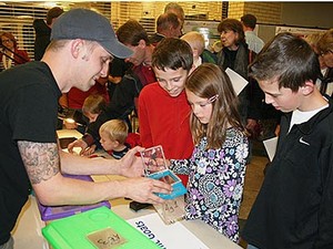 A demonstration at a USU Science Unwrapped event