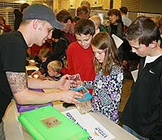 hands-on activity at a USU Science Unwrapped presentation