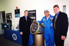 Utah State students with the GAS canister: Jeff Duce, Ed Galindo and Robert Leishman