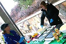 making pancakes for 'Shamrock' fundraiser