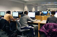 students at computers