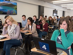 students taking test