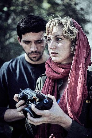 USU theater promotion image for the play 'Time Stands Still'