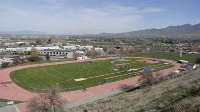 View of USU's Ralph Maughan Track Stadium