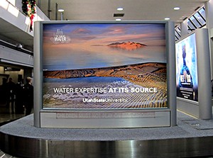 “Year of Water” advertising banners at SLC Airport