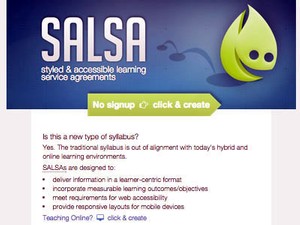 a screen shot of the Salsa project website