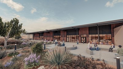 Rendering of USU Moab patio permaculture garden.