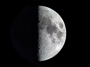 Earth's Moon in its first quarter