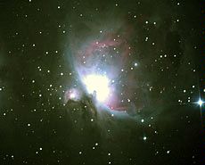 the night sky and Orion Nebula