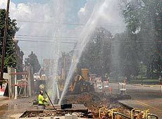 photo of a water main break