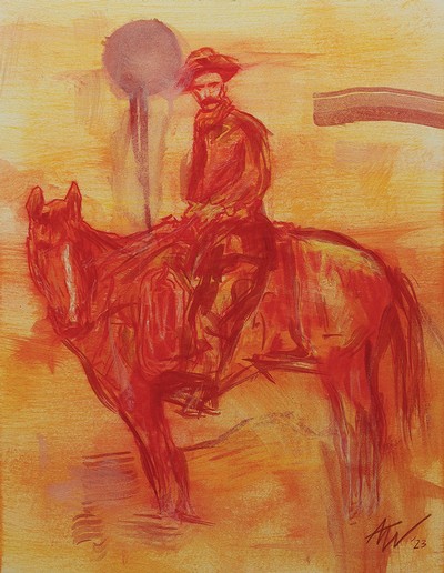 Artwork of a cowboy.