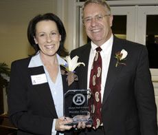 Marsha Carter and President Albrecht