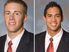 USU students and men's basketball players Jared Quayle and Tai Wesley