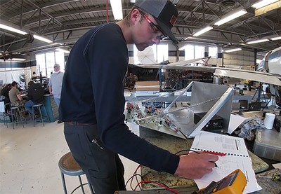 Treston Cullimore working in the lab.