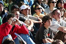 the crowd watching Project Bandaloop