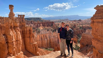 Matthew with his wife in Bryce Canyon.