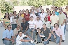 Stan and Joyce Albrecht with a group of Dominican Republic students