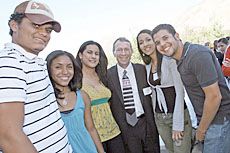 USU Vice Provost Steve Hank and students