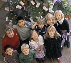 Joyce Albrecht with students