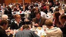 President Albrecht Congratulates Students at Engineering Awards Banquet