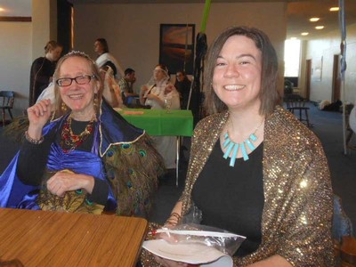 Classics Professor Frances Titchener with Alumna Teri Gee