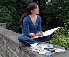 Alyssa Ashdown working on site