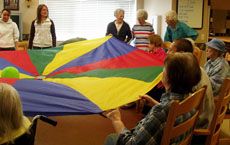 parachute game at retirement center