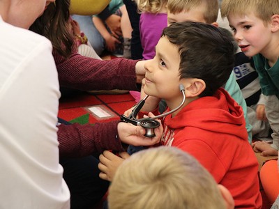 little boy with stethoscope