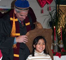 Edith Bowen student Karley Toledo and Hal Potter