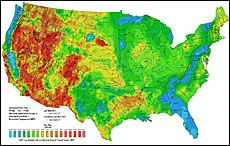 United States geothermal heat map