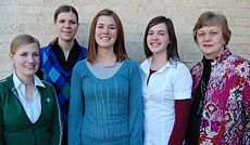 Stephanie Torrie, Ellen Nygaard, Kristin Baird, Megan Pearce and JoAnn Wilson