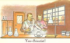 Chemestry book cartoon illustration