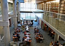 Library interior space and natural light