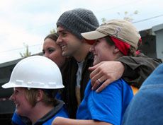 USU student volunteers with Ed Sanders