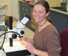 Melissa Sanders in the lab