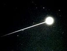 The Stardust capsule breaks through the atmosphere