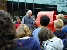 Frank Riggs speaking to children