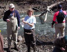 Nancy Mesner teaching in the field