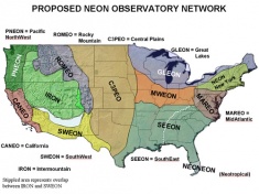 The NEON map showing project sites