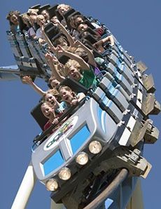 Physic Day students on the rollercoaster