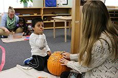 Vonda Jump works with a child 