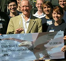 Dr. Frank Six from NASA with check of USU team